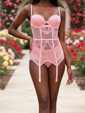 Victoria Secret Bustier Garter Teddy - Soft Girl Delicate Small